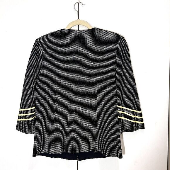 Ming Wang Jacket Cardigan Size PM Geometric 3/4 Sleeve Work Office Preppy - Picture 2 of 7
